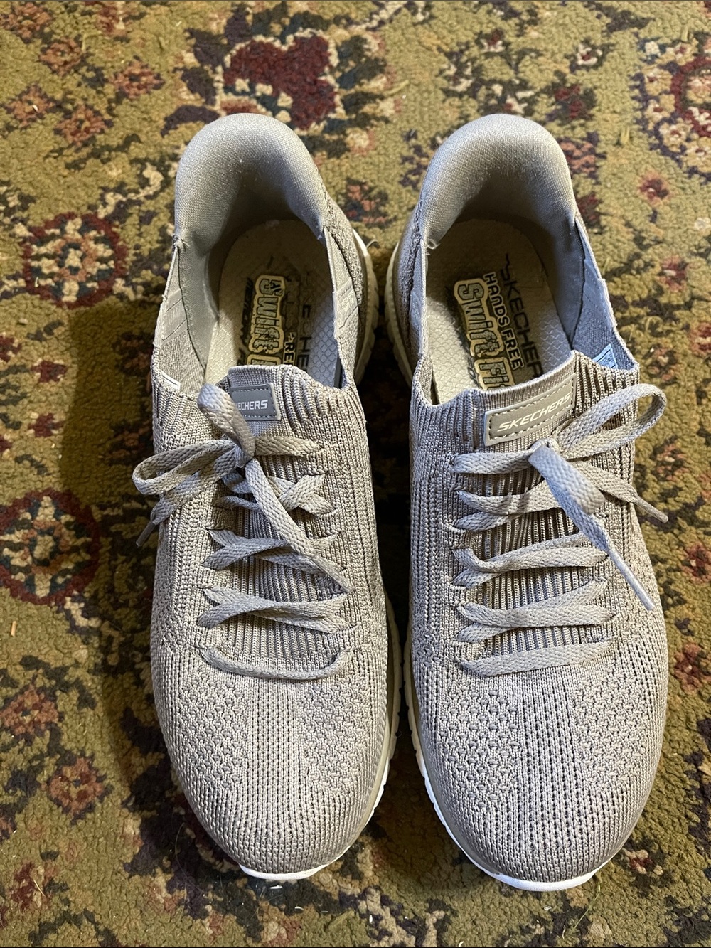 Skechers Light Gray Knit Swift Fit Women's Sneakers 8